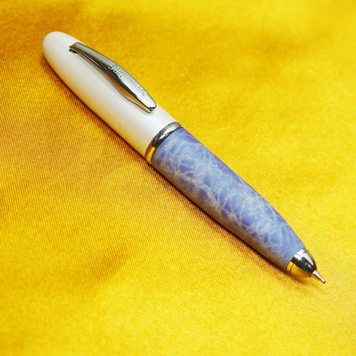 Submarine Short Blue Color Body With White Cap Fine Tip Twist Type Ball Pen  SKU 22564