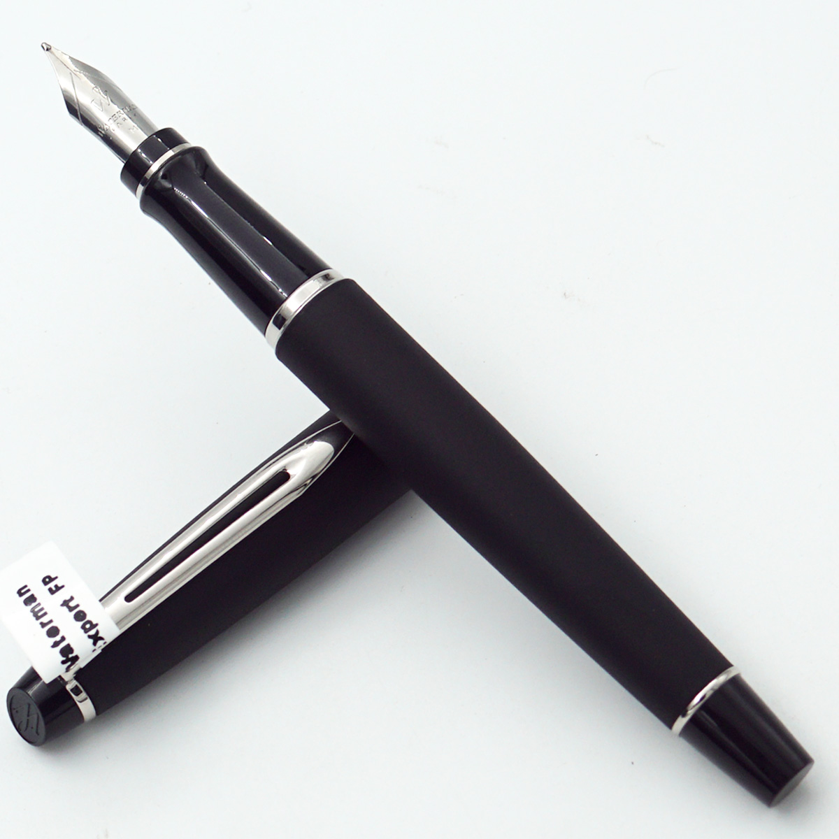 Waterman Expert Matte Black Color Body With Chrome Trim And Silver Clip Medium Nib Converter Type Fountain Pen SKU 24484