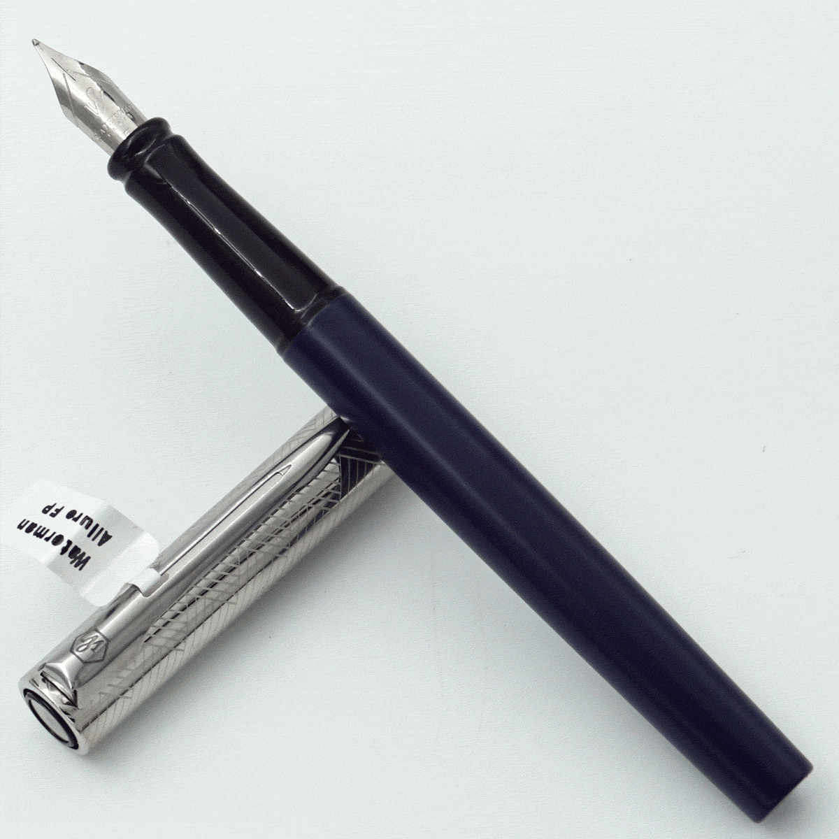 Waterman Allure Deluxe Blue Color Body With Chrome Cap And Silver Clip Fine Nib Converter Type Fountain Pen SKU 24492