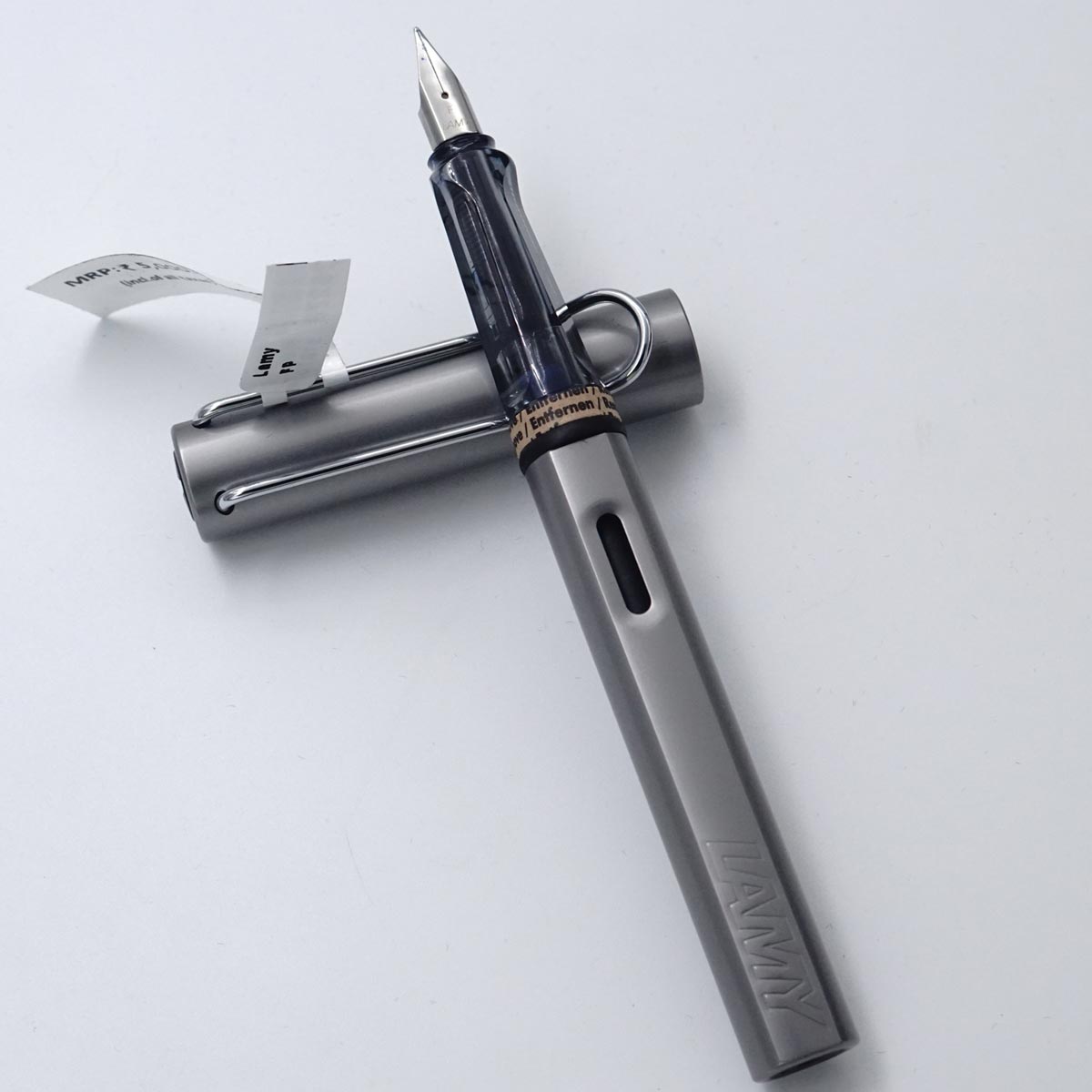 Lamy 300 AL Star Graphite Sliver Gray Color Body Sliver Clip Fine  Nib Converter Type Fountain Pen  SKU 25278