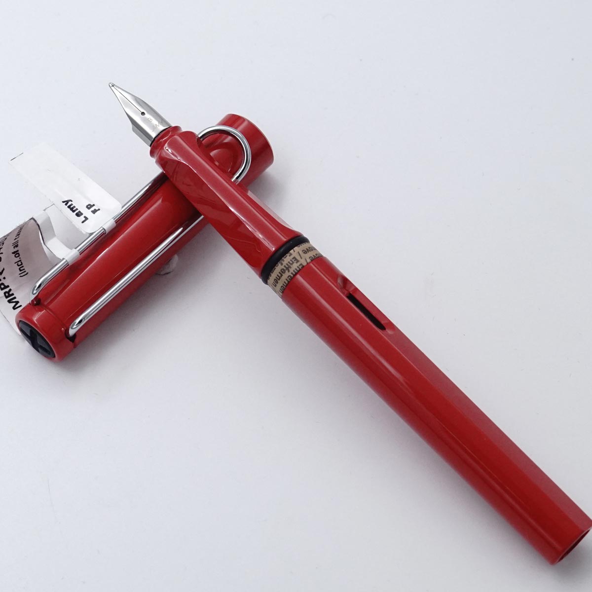 Lamy 187 Safari Red Color Body Sliver Clip Broad Nib Converter Type Fountain Pen  SKU 25280