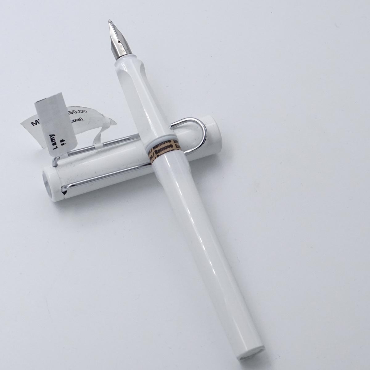 Lamy 253 Safari White Color Body With Sliver Clip  Broad Nib Converter Type Fountain Pen  SKU 25291